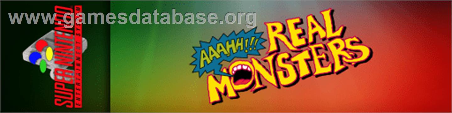Aaahh!!! Real Monsters - Nintendo SNES - Artwork - Marquee